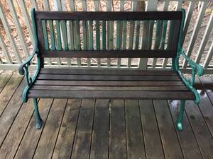 Metal and Wood Garden Bench