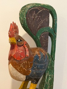 Wooden Rooster Statue