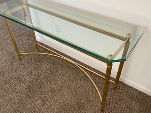 Brass and Glass Top Sofa Table