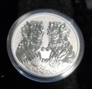 2020 AUSTRALIA $1 GUARDIAN LION DOUBLE PIXIU 1 TROY OZ .9999 FINE SILVER