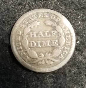 1853 arrows AT DATE SEATED LIBERTY HALF DIME