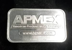 1 TROY OZ. .999 FINE SILVER BAR APMEX