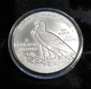 1 TROY OZ. .999 FINE SILVER INCUSE INDIAN DESIGN IN AIRTITE