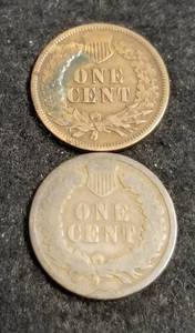 2 INDIAN HEAD CENTS 1888 1889