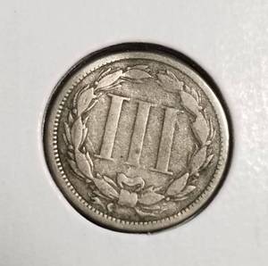 1865 US THREE CENT NICKEL