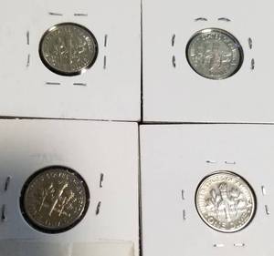 4 PROOF ROOSEVELT DIMES 1969-S 1970-S 1971-S 1972-S PROOF STRIKES