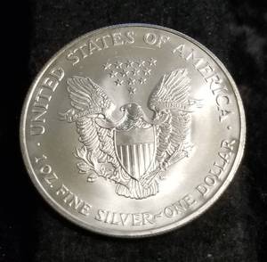 2002 AMERICAN SILVER EAGLE 1 TROY OZ. .999 FINE SILVER DOLLAR