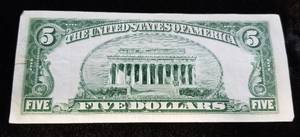 1953-A US BLUE SEAL $5 CURRENCY SILVER CERTIFICATE