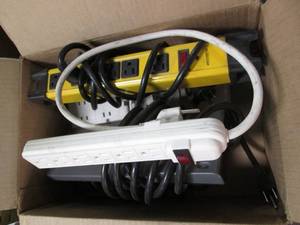 Lot of power strips and surge prote...