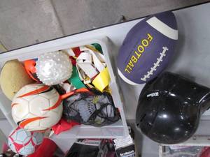 Lot of misc sporting goods balls, f...