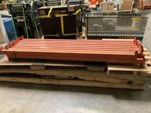 Pallet racking - 2 12x42 new interlake upright 1 14x42 tear drop upright 1 14x44 tear drop upright 16 8 crossbars