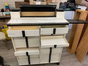 lot 54 image: Vintage Industrial Dental Cabinet American Cabinet Co.- Mid Century