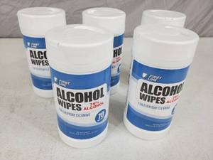 lot 29 image: 5 New Jars of Alcohol Disinfectant Cleaning Wipes