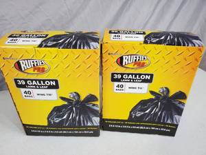 lot 37 image: 2 New Boxes of 39 Gallon Trash  Leaf Bags