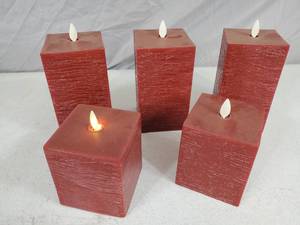 lot 50 image: 5 Luminara Flameless Pillar Candles