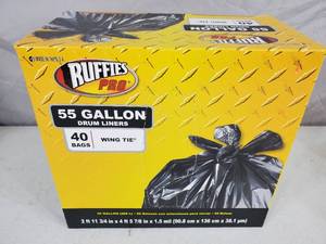 lot 126 image: New Box of 55 Gallon Drum Liner Trash Bags