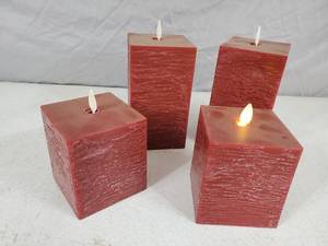 lot 163 image: 4 Luminara Flameless Pillar Candles