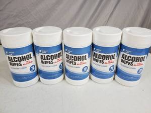 lot 175 image: 5 New Jars of Alcohol Disinfectant Cleaning Wipes