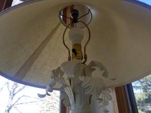 lot 74 image: Brass Table Lamp with Acanthus Leaf Ornament