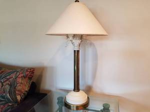 lot 45 image: Brass Table Lamp with Acanthus Leaf Ornament