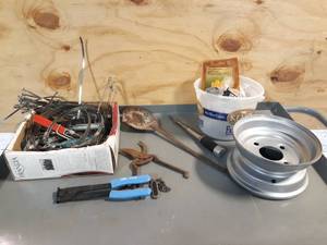 lot 132 image: Lead Smelting Ladle, Rim (8-34 x 4-12), Banding Tools and More