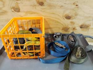 lot 151 image: (6) E-Track Clip Ratcheting Straps in Crate