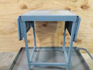 lot 153 image: Vintage Metal Table w Folding Ends