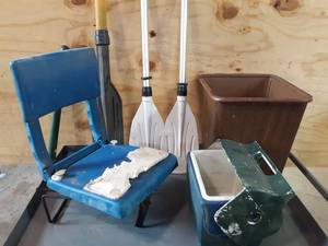 lot 159 image: (3) Paddles, Boat Seat, Cooler and More