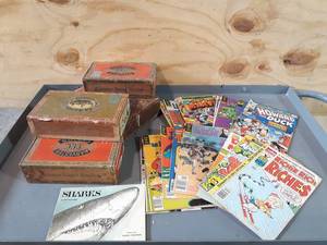 lot 169 image: Vintage Comic Books and Cigar Boxes