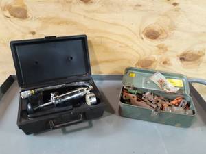 lot 176 image: Coolant Pressure Tester,  Box of Clevises and More