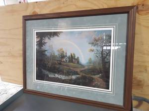 lot 204 image: Framed Church Scene - Jesse Barnes 1991