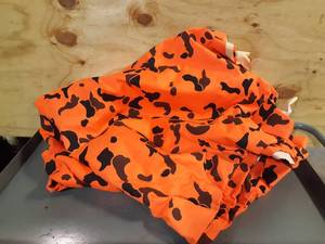 lot 215 image: Large piece of Orange CAMO fabric