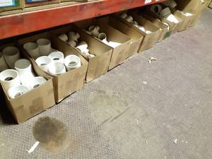 lot 120-18 image: Contents of Shelf 15 - Assorted PVC Pipe Fittings