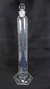 lot 74 image: Lot of 3 Merco Mercer Glass Works 1000 ML Glass Graduated Mixing Cylinders with Stopper