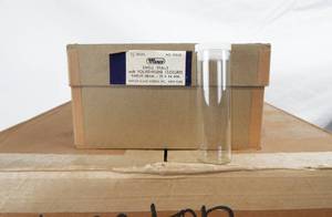 lot 83 image: Case of Merco Mercer Glass Works 12 Dram Glass Shell Vials with Snap Cap - 3 Gross