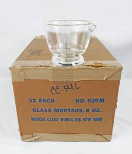lot 243 image: Case of 12 Mercer Glass Works 8oz Glass Mortars