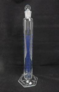 lot 20 image: Lot of 5 Mercer Glass Works 250 ML Glass Graduated Mixing Cylinders with Stopper