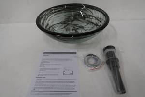 lot 215 image: Mezzo Series Vessel Sink with Pop-Up Drain in Slumber Wisp