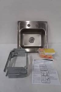 lot 231 image: Elkay 20 Gauge Stainless Steel 15 in. 2-Hole Drop-in Bar Sink
