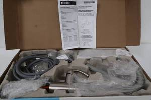 lot 232 image: Moen Essie Single-Handle Pull-Down Sprayer Kitchen Faucet with Reflex and Power Clean in Spot Resist Stainless