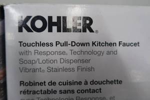 lot 235 image: Kohler R32323-SD-VS Touchless pull-down kitchen faucet with soaplotion dispenser