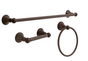 lot 283 image: Delta Crestfield 3-Piece Bath Hardware Set with Towel Ring Toilet Paper Holder and 24 in. Towel Bar in Venetian Bronze