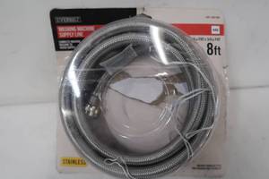 lot 266 image: Everbilt 34 in. x 34 in. x 96 in. Stainless Steel Washing Machine Hose