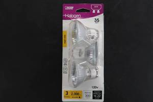 lot 268 image: Feit Electric 35-Watt Bright White (3000K) MR16 GU10 Bi-pin Base Dimmable Halogen Light Bulb (3-Pack)