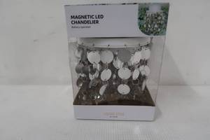 lot 278 image: U Brands Locker Style Magnetic LED Chandelier - Silver
