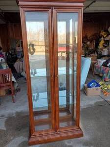 Oak Curio Display Cabinet