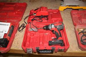 lot 32 image: Milwaukee 18V Cordless Driver Drill 12 with Battery, Heavy Duty Charger, Case 2601-20