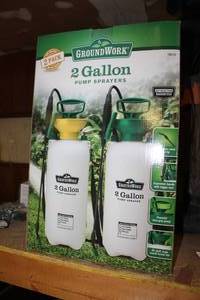 lot 48 image: Lot of (2) Ground Work Pump Sprayer 2 Gallon 2-Pack (new in box)