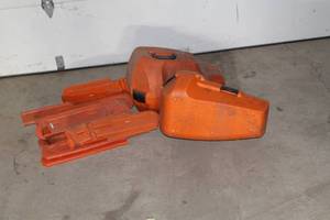 lot 120 image: Lot of (2) Chain Saw Cases with Assorted Blade Covers