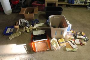 lot 121 image: Lot of Painting Supplies - Brushes, Rollers, Tape, Paint Trays, Misc. Paint Supplies